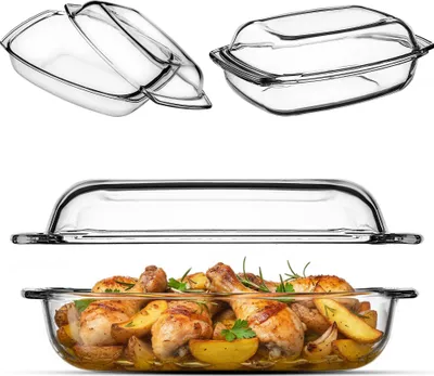 Obrázek produktu pro Zapékací mísa – mísa na gratinování – objem 4,1 l – vhodná do trouby – keramika – obdélníková – s víkem
