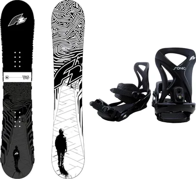 Produktbild von F2 Set Snowboard Blackdeck Wide Schwarz/Weiss 163w cm + Sonic Pro Bindung L