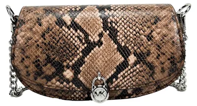 Produktbild von Michael Kors Messenger Bag Silberfarben – Mila Snakeskin Messenger