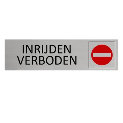 Produktbild von CombiCraft Aluminium Türschild mit Inrijden verboden  165x45mm