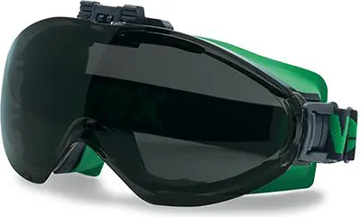 Zdjęcie produktu dla Gogle Ochronne Zielone Przyciemniane Spawalnicze Ultrasonic Flip-Up
