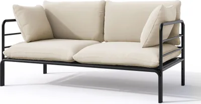 Produktbild von Selsey Worcully - Garten-Sofa 2-Sitzer, wasserabweisend, anthrazit/schwarzes Gestell