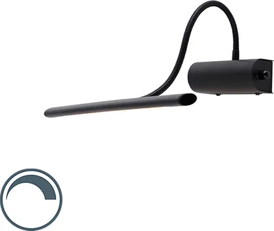 Produktbild von Design Wandleuchte Schwarz 32 cm inkl LED mit Dimmer Tableau