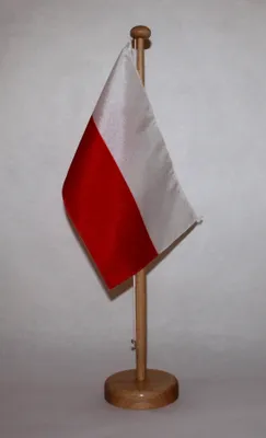 Produktbild von Tischflagge Polen 25x15 cm mit Holzständer