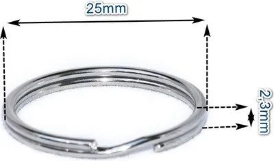Produktbild von Schlüsselring 100er Set aus gehärtetem Stahl sichere Schlüssel kraftvoll 25mm