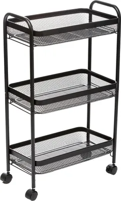 Image de Chariot de cuisine sur roulettes MAYAJ, 3 niveaux, noir