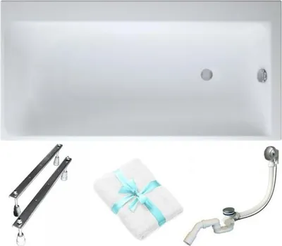 Produktbild von Cersanit | Badewanne - Wanne Rechteckig Smart - 160x80 Cm - Ergonomische Form - Siphon Inklusive - Verstellbare Füße
