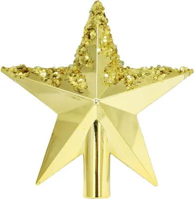 Produktbild von HAAC Baumspitze Stern für Weihnachtsbaum 22 cm gold glänzend mit Schmucksteinen