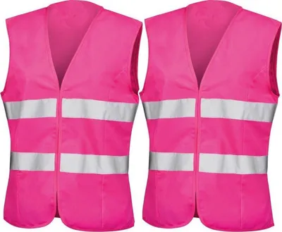 Produktbild von Rosa Sicherheitsweste - Reflektierende Weste - Sicherheitsweste - Sicherheitsweste - 2 Stück - Weste - Fluoreszierende rosa Weste - Straßenbau - Sicherheitsweste - M - Autopanne - CHPN