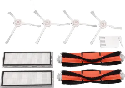 Produktbild von banapoy Ersatzbürsten-Set für Kehrmaschine, Bürstenfilter, Weißes Flachkamm-Set für Mijia 1C, für Dreame F9, für Xiaomi 1T, für Mi Robot Vacuum Mop Ersatz