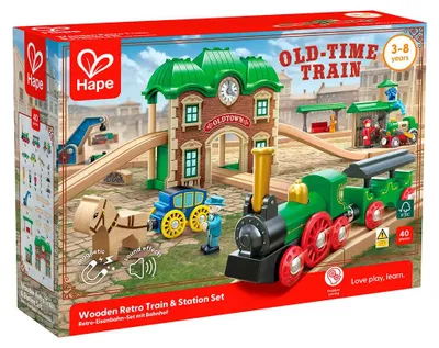 Produktbild von Hape Retro Holzspielzeug-zugset Mit Bahnhof Mehrfarbig Kinder Mehrfarbig One Size