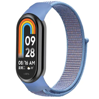 Produktbild von Strap-it Xiaomi Smart Band 8 Nylon Armband (Hellblau)
