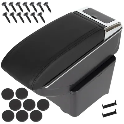 Produktbild von VW Polo 9N 01-09 Armlehne mit Ablagefach, schwarzes + Montagesatz