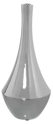 Keramik-Tafelvaas, silberfarben, 14 x 31 cm