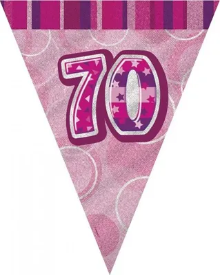 Produktbild von 70. Geburtstag | Wimpelkette pink