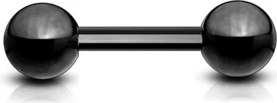 Produktbild von viva-adorno 1,2x6x4mm Universal Barbell Piercing Stab Ohrpiercing Traguspiercing Helixpiercing Stecker Hantel Edelstahl beschichtet Z310, schwarz