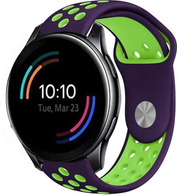 Produktbild von Strap-it OnePlus Watch Sportarmband (Lila/grün)