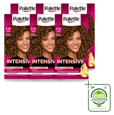 Obrázok produktu pre 6 ks Schwarzkopf Poly Palette, farba na vlasy, odtieň 6-65, zlatohnedá - 115 ml - balenie