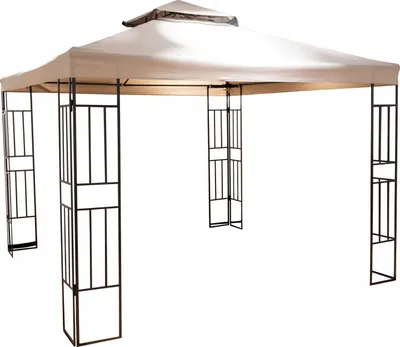Immagine prodotto di Gazebo da giardino pieghevole 300x270 cm, struttura in acciaio, doppio tetto, beige, idrorepellente
