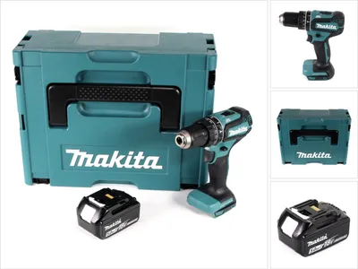 Produktbild von Makita DHP 485 T1J 18 V Li-Ion Akku Schlagbohrschrauber im Makpac + 1 x 5,0 Ah Akku - ohne Ladegerät