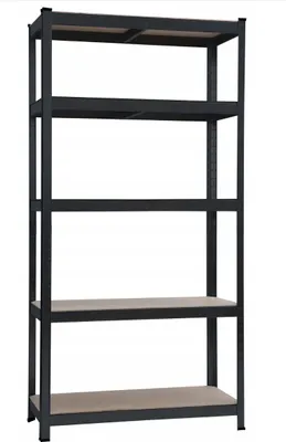 Zdjęcie produktu dla Regał metalowy 150x75x30 cm 5 półek czarny