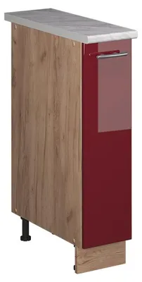 Immagine prodotto di Armadio cucina dispensa alto Vicco Fame-Line Bordeaux lucido/Rovere dorato 20 cm, PL Marmo, Model 62134
