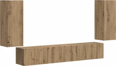 Immagine prodotto di vidaXL Set di mobili TV, 4 pezzi, legno impiallacciato effetto legno artigianale