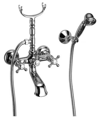 Produktbild von Herzbach ANAIS CLASSIC Wannenfüll- und Brausebatterie Aufputz Kreuzgriffe