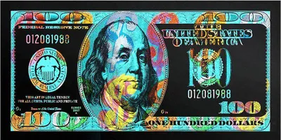 Produktbild von Leinwandposter, 50 x 100 cm - 100 Dollar - Nr. 3