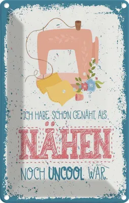 Produktbild von vianmo Blechschild 30x20 cm NÄHEN habe schon genäht als Spruch Zitat