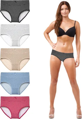 Produktbild von TEXEMP 5er - 10er Pack Damen Slips Baumwolle Unterwäsche Schlüpfer Pants | B267 - L - 5 Stück