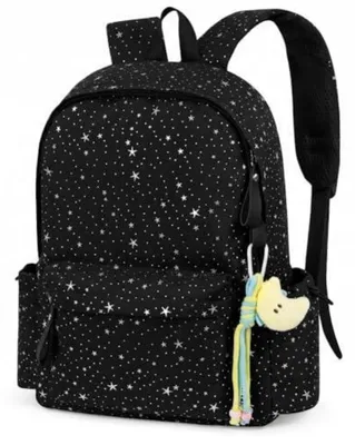 Produktbild von Schulrucksack Teenager Mädchen 15,6 Zoll Laptop Rucksack Damen Herren Schwarz