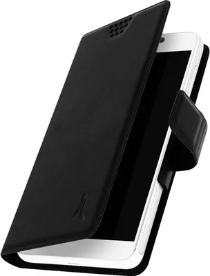 Produktbild von Akashi, Universal-Klappetui mit Geldbörse für Smartphones Größe XL, Schwarz