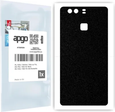 Produktbild von apgo Rückseite Schutzfolie, Skin, kompatibel mit Huawei P9, Hinten Displayschutzfolie aus Vinylfolie, kratzfest, einfache Montage - Mattschwarz
