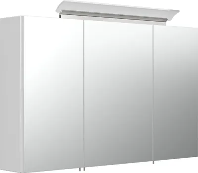Produktbild von Spiegelschrank 100 inklusive LED-Acrylglaslampe weiss hochglanz EEK: F