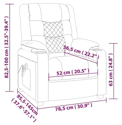 Imagen del producto de Silla de masaje eléctrica, color negro, tapizada en cuero sintético (vidaXL)