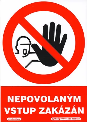 Obrázok produktu pre nápis - VSTUP ZAKÁZANÝ, samolepiaci