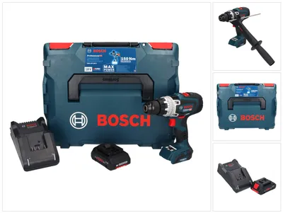 Immagine prodotto di Bosch GSR 18V-150 C Trapano avvitatore professionale a batteria 18 V 150 Nm Biturbo Brushless + 1x batteria ricaricabile ProCORE 4,0 Ah + caricabatterie + L-Boxx