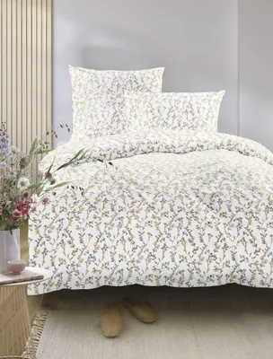 Produktbild von Irisette Easy Soft-Seersucker Bettwäsche 135x200 Streublümchen weiß gelb 8665-40