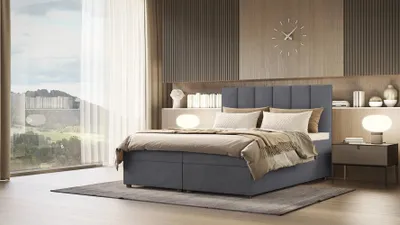 Obrázek produktu pro Čalouněná postel DELTA 2 - 160x200, tmavě šedá