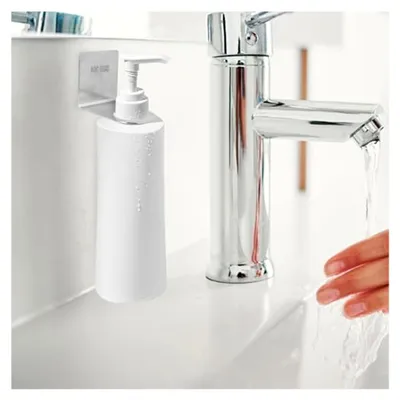 Produktbild von 2 Stück Duschgelflaschenhalter aus Edelstahl mit Wandmontage in Silber