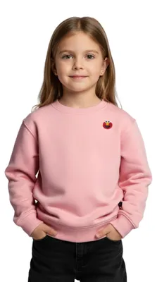 Produktbild von Spreadshirt Sesamstraße Elmo Gesicht Stick Kinder Premium Pullover, 110/116 (4 Jahre), Rosa
