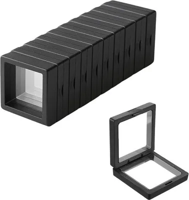Produktbild von Famanu Aufbewahrungsboxen Set – 10 kleine Schmuckorganizer, schwarz, 5 x 5 cm