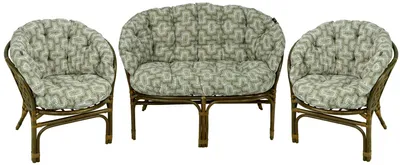 Immagine prodotto di AMPO Cuscino imbottito per gruppo in rattan Set di mobili in rattan Bahama sedia + panca in rattan