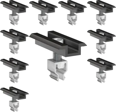 Produktbild von 10x Mittelklemme Klickfix schwarz 30-40mm Solarmodul Halterung Modulklemme Solar Modul Klemme Befestigung Halterung PV Montage Panel Aluminium Profil