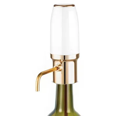 Produktbild von Elektrischer Weinausgießer & Dekantierer, USB-aufladbar, mit Belüfterfunktion, Rotwein Ausgießer für Weinliebhaber, Weiß-Gold