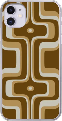 Produktbild von MuchoWow® Handyhülle Schutzhülle Hülle für Telefoonhoesje iPhone 11 Retro - Design - Braun Silikon Softcase Handy Hülle - Handytasche