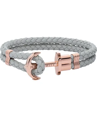 Produktbild von PAUL HEWITT Phrep Leder Armband Grau mit Rosé PH-L-R