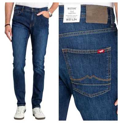 Produktbild von MUSTANG | Vegas Slim Herrenjeans, blau, tailliert, bequem, W34 L30