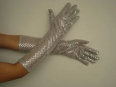 Produktbild von Paillettenhandschuhe, silber